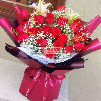 河池30朵红玫瑰百合，做你余生故事里的人